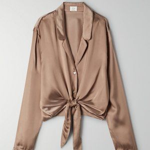 Wilfred Bronze Silk Top